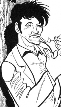  Man with a scar on the right side of his neck